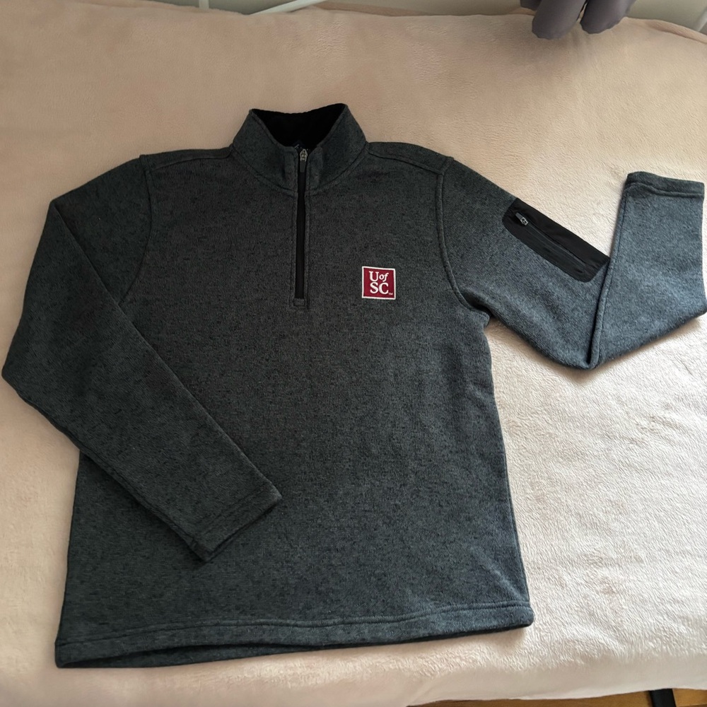 UofSC Gamecocks Men’s SZ M Dark Gray Zip-Up Sweater